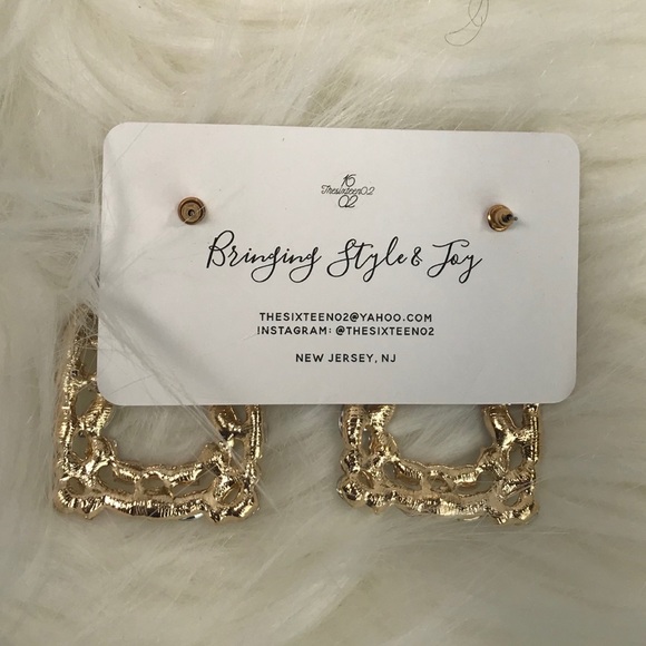 Geometric Rhinestone Crystal Statement Earrings - Picture 5 of 7